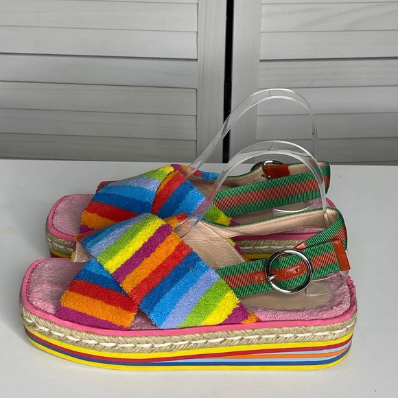 Gucci Huma Rainbow Platform Terry Sandals Size 39.5 - Picture 5 of 9
